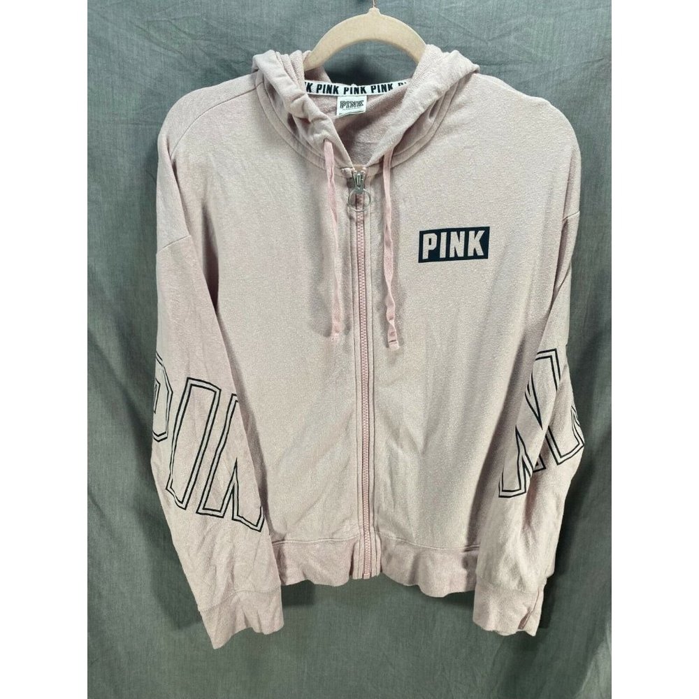 Victoria´s Secret Pink Sweater Womens XS Pink Long Sleeve Zip Hoodie Ladies